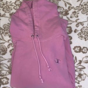 pink champion embroided hoodie (XL)